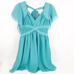 CCO price -ModCloth | Ryu Teal Flutter Dress